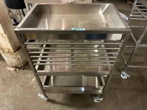 DESCRIPTION HEAVY DUTY STAINLESS MEDICAL CART QTY 1