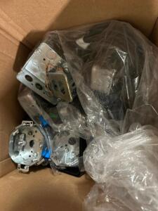 DESCRIPTION BOX OF ASSORTED ELECTRICAL OUTLETS AND SUPPLIES THIS LOT IS: ONE MONEY QTY 1