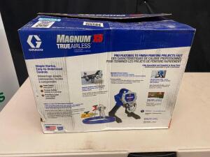 DESCRIPTION MAGNUM X5 TRUE AIRLESS PAINT SPRAYER ( NEW IN THE BOX) BRAND / MODEL: MAGNUM X5 ADDITIONAL INFORMATION RETAILS FOR $319 RETAIL PRICE: $319