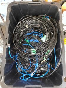 DESCRIPTION TOTE AND CONTENTS - ASSORTED DATA CABLES. THIS LOT IS: ONE MONEY QTY 1