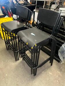 DESCRIPTION (8) BLACK PLASTIC 30" BAR STOOLS ADDITIONAL INFORMATION STACKABLE THIS LOT IS: SOLD BY THE PIECE QTY 8