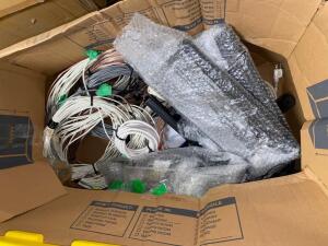 DESCRIPTION (1) BOX OF ASSORTED SPEAKER WIRE AND ELECTRICAL CABLE THIS LOT IS: ONE MONEY QTY 1