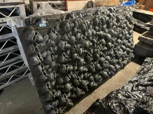 DESCRIPTION (10) VACUFORM 8' X 4' BLACK TEXTURED SKULL WALL PANELS. BRAND / MODEL: VA FORM THIS LOT IS: SOLD BY THE PIECE QTY 10