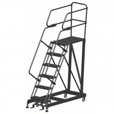 DESCRIPTION: (1) ROLLING WORK PLATFORM BRAND/MODEL: BALLYMORE #8RLV5 INFORMATION: DARK GRAY SIZE: 6 STEPS, 60 IN, 24 IN PLATFORM WD, 36 IN PLATFORM DP