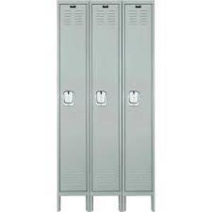 DESCRIPTION: (1) PREMIUM STORAGE LOCKERS BRAND/MODEL: HALLOWELL INFORMATION: GRAY SIZE: 1 TIER, 3 WIDE RETAIL$: $763.32 EA QTY: 1