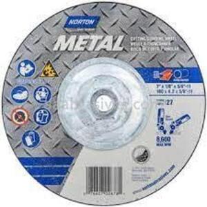 DESCRIPTION: (10) CUTTING WHEEL BRAND/MODEL: NORTON #02678 SIZE: 7" X 1/8" X 5/8" -11 RETAIL$: $53.39 EA QTY: 10