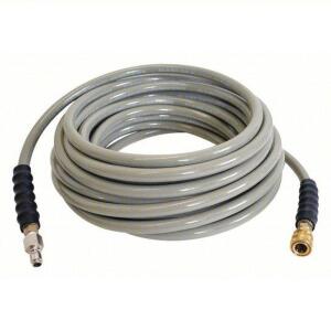 DESCRIPTION: (1) HOT WATER HOSE BRAND/MODEL: SIMPSON #33HZ24 INFORMATION: WHITE SIZE: 3/8 IN HOSE INSIDE DIA., 50 FT HOSE LG, POLYURETHANE, 3/8 IN X 3