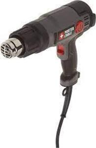 DESCRIPTION: (1) HEAT GUN BRAND/MODEL: PORTER CABLE #PC1500HG INFORMATION: BLACK SIZE: 120V AC, 60 HZ RETAIL$: $61.95 EA QTY: 1