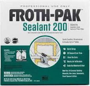 DESCRIPTION: (2) LOW PRESSURE SPRAY FOAM SEALANT BRAND/MODEL: FORTH-PAK #12 SIZE: SEALS UP TO 2" THICK AND 4" WIDE RETAIL$: $139.54 EA QTY: 2