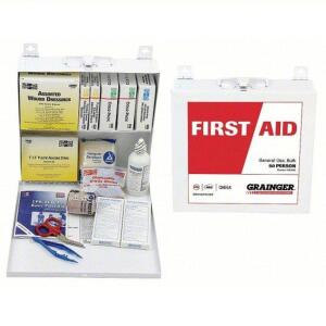 DESCRIPTION: (2) FIRST AID KITS BRAND/MODEL: PRODUCT NUMBER #49H365 INFORMATION: WHITE SIZE: SERVES 50 PEOPLE RETAIL$: $82.31 EA QTY: 2