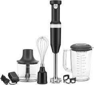 DESCRIPTION: (1) CORDED HAND BLENDER BRAND/MODEL: KITCHENAID INFORMATION: BLACK RETAIL$: $44.95 EA QTY: 1