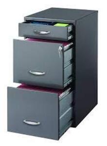 DESCRIPTION: (1) 3 DRAWER STEEL FILE CABINET BRAND/MODEL: SPACE SOLUTIONS RETAIL$: $100.00 EA QTY: 1