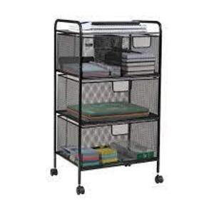 DESCRIPTION: (1) CART WITH DRAWERS LAUNDRY ORGANIZER BRAND/MODEL: MIND READER INFORMATION: BLACK RETAIL$: $85.99 EA QTY: 1