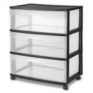 DESCRIPTION: (2) 3 DRAWER CART BRAND/MODEL: STERILITE #2830 INFORMATION: BLACK SIZE: 12X14X24 RETAIL$: $20.00 EA QTY: 2