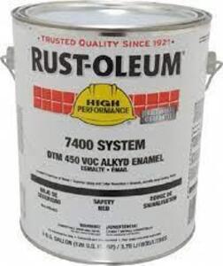 DESCRIPTION: (1) DTM ACRYLIC BRAND/MODEL: RUST-OLEUM #1TBF3 INFORMATION: SAFETY RED SIZE: 1 GALLON RETAIL$: $106.00 EA QTY: 1