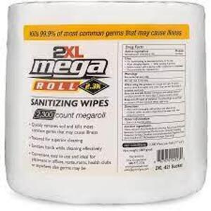 DESCRIPTION: (1) CASE OF (2) REFILLS OF SANITIZING WIPES BRAND/MODEL: MEGA ROLL RETAIL$: $87.25 EA QTY: 1