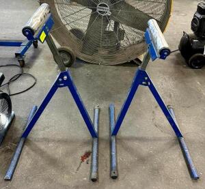 (2) ADJUSTABLE ROLLER STANDS