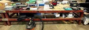 WOODEN BASE WORK TABLE WITH VISE