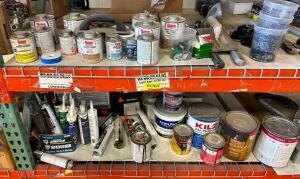 ASSORTED CHEMICALS, SEALANT, AND PAINT AS SHOWN