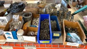 ASSORTED HARDWARE ON SHELF AS SHOWN