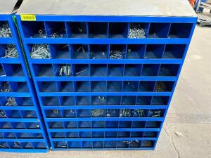 FASTENAL 34" X 12" X 42" METAL HARDWARE BIN W/ CONTENTS.