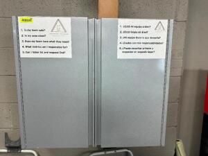 (2) 35" X 30" TWO DOOR WALL MOUNTED STORAGE CABINETS.