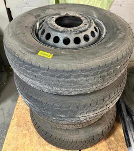 (5) ASSORTED 215/85R USED TRUCK TIRES W/ RIMS