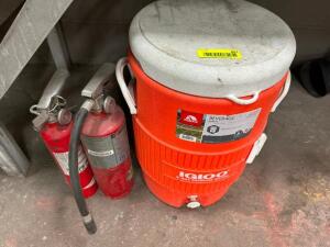 (2) FIRE EXTINGUISHER AND (1) WATER COOLER