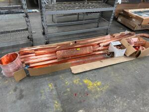 (1) LOT OF ASSORTED COPPER GUTTERING AND TRIM.