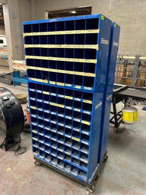 FASTENAL 112 BIN ROLL ABOUT METAL HARDWARE BIN ORGANIZER.