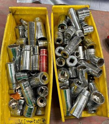 (2) BINS OF ASSORTED SOCKETS.