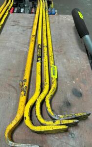 (4) LONG HANDLE PRY BARS.