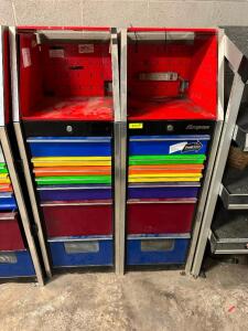 (2) SNAP-ON SEVEN DRAWER TOOL ORGANIZER CABINETS.