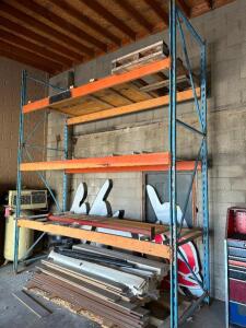 (1) SECTION OF 12' PALLET RACKING W/ (2) UPRIGHTS AND (6) CROSS BEAMS