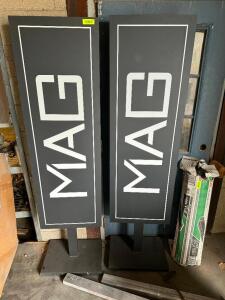 (2) MAG SIGNS STANDS