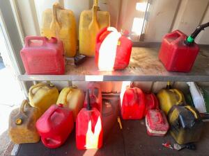 (12) ASSORTED PLASTIC FUEL CANS