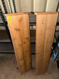 (2) 48" BARNWOOD WALL SHELVES W/ BRACKETS