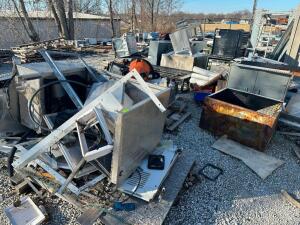 LARGE ASSORTMENT OF METAL AND STAINLESS SCRAP.