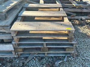 (10) ASSORTED WOODEN SHIPPING PALLETS