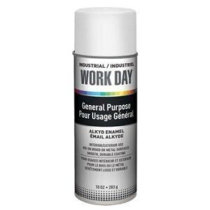 DESCRIPTION: (6) GENERAL PURPOSE ALKYD ENAMEL SPRAY PAINT BRAND/MODEL: WORK DAY INFORMATION: WHITE SIZE: 10 OZ QTY: 6