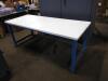 DESCRIPTION: (1) HYDRAULIC WORK TABLE BRAND/MODEL: BENCHPRO INFORMATION: BLUE AND WHITE SIZE: 72" W X 30" D X "30"H RETAIL$: $865,99 EA QTY: 1 - 2