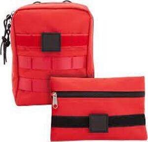 DESCRIPTION: (7) FIRST AID KIT, TACTICAL EMPTY BAGS BRAND/MODEL: WELLBRITE INFORMATION: RED SIZE: 2 PIECE RETAIL$: $10.39 EA QTY: 7