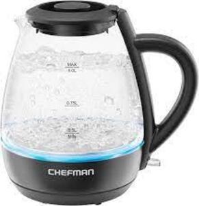 DESCRIPTION: (1) ELECTRIC KETTLE BRAND/MODEL: CHEFMAN SIZE: 1.8 LITER RETAIL$: $40.00 EA QTY: 1