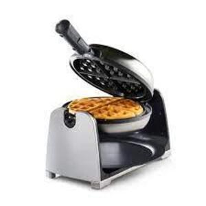 DESCRIPTION: (1) FLIP WAFFLE MAKER BRAND/MODEL: OSTER INFORMATION: STAINLESS RETAIL$: $50.00 EA QTY: 1