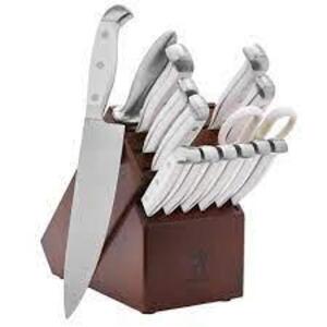 DESCRIPTION: (1) KNIFE SET BRAND/MODEL: HENCKELS INFORMATION: WHITE RETAIL$: $150.00 EA QTY: 1