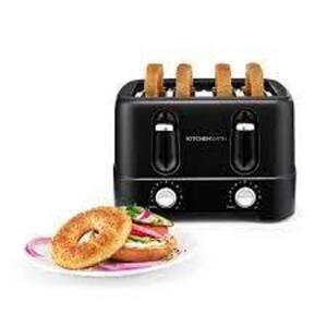 DESCRIPTION: (1) TOASTER OVEN BRAND/MODEL: KITCHENSMITH INFORMATION: BLACK SIZE: 4 SLICE QTY: 1