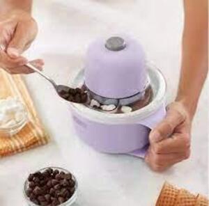 DESCRIPTION: (1) MY MUG ICE CREAM MAKER BRAND/MODEL: DASH D INFORMATION: PURPLE SIZE: 1 PT RETAIL$: $21.99 EA QTY: 1