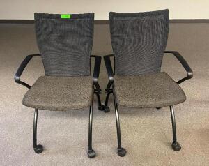 (2) - PREMIUM ROLLING TASK CHAIRS WITH ARM RESTS