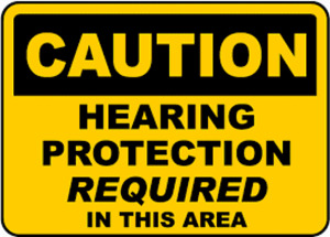 DESCRIPTION: (1) CAUTION HEARING PROTECTION REQUIRED IN THIS AREA SIGN RETAIL$: $18.12 EA QTY: 1