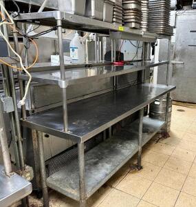 STAINLESS STEEL TABLE W/ SHELVING